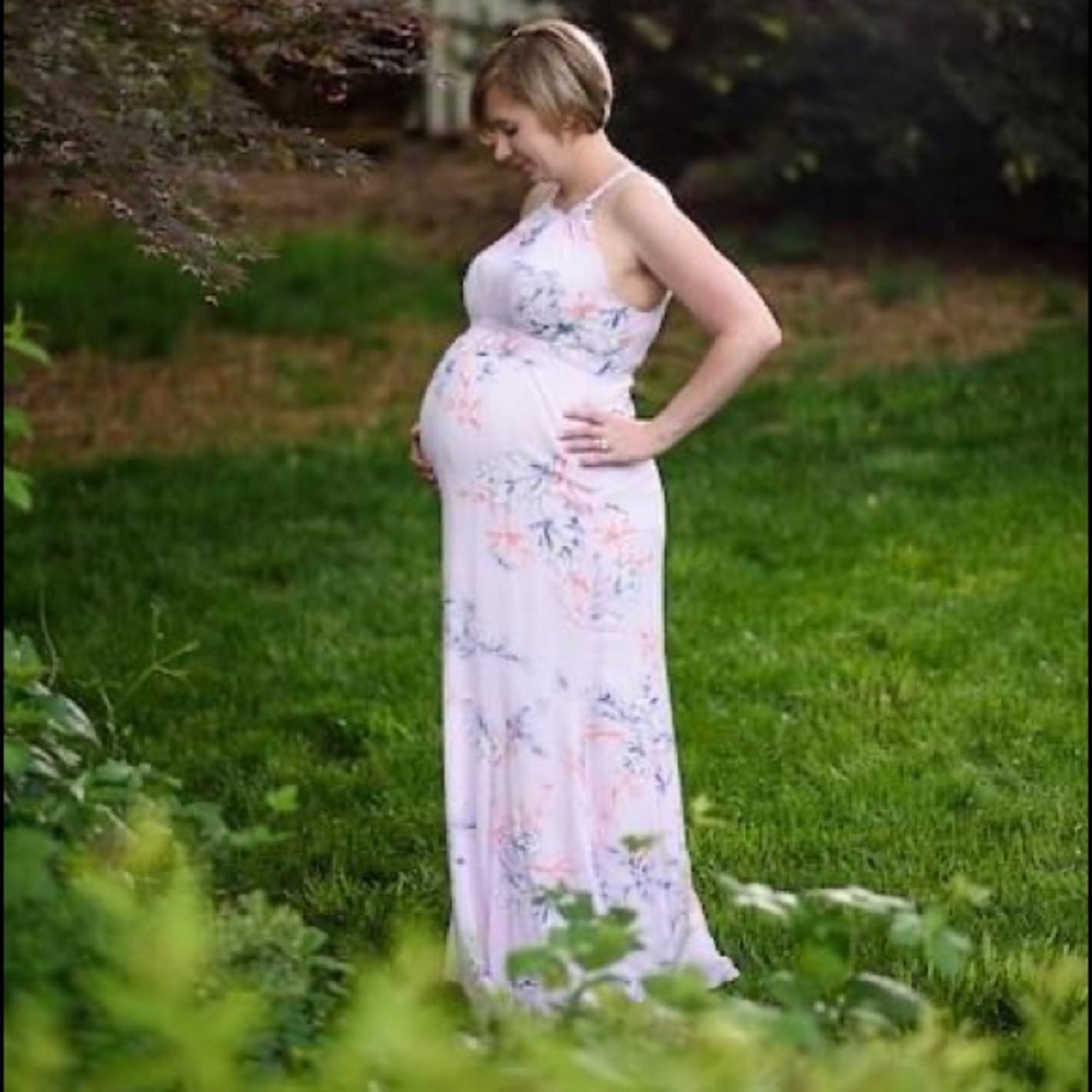 Floral Pink Maternity Dress